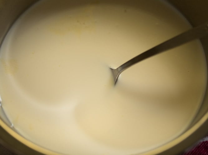 milk added to condensed milk. 