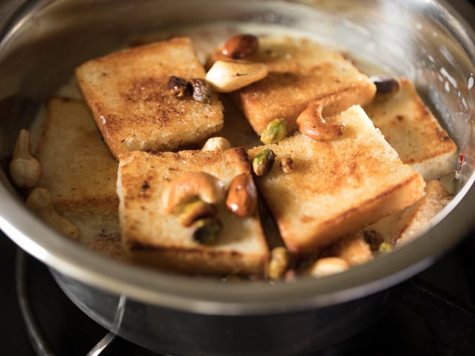 pan placed back on the stovetop. 