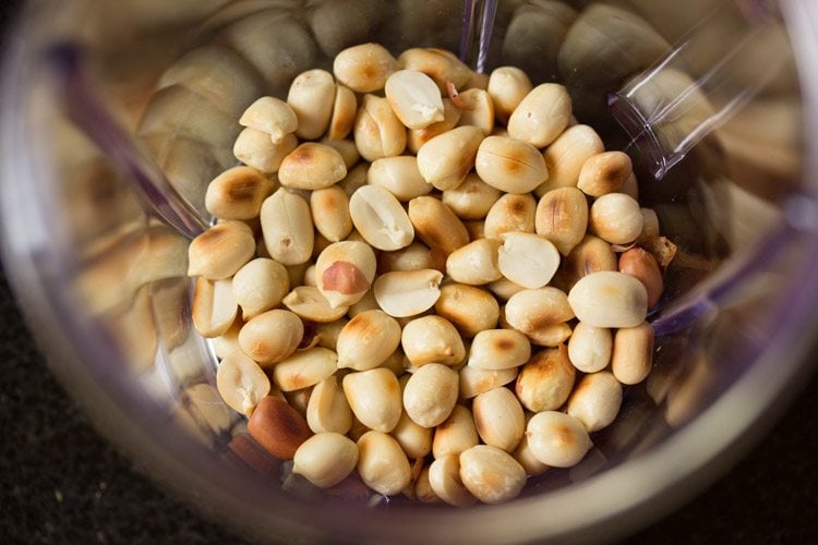 roasted peanuts added to grinder jar