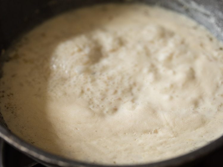 boiling poha kheer. 