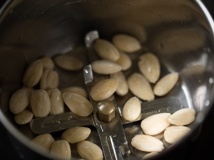 badam added to grinder jar.