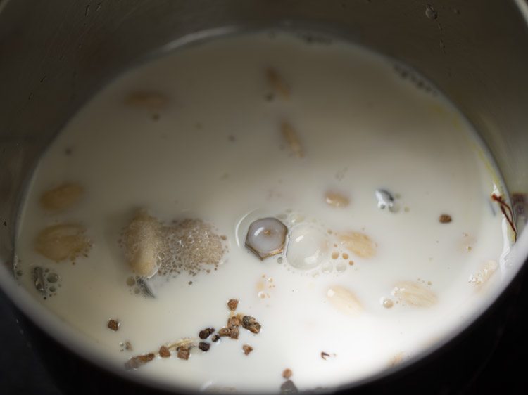 milk added to grinder jar.