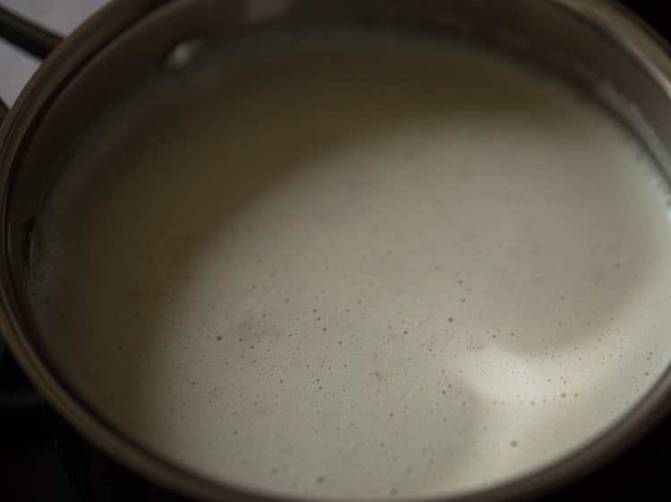 badam doodh is steaming slightly.