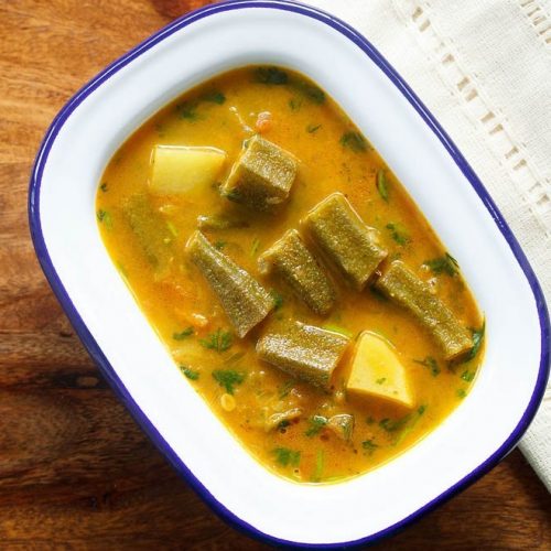 bhindi ka salan recipe, ladies finger curry recipe