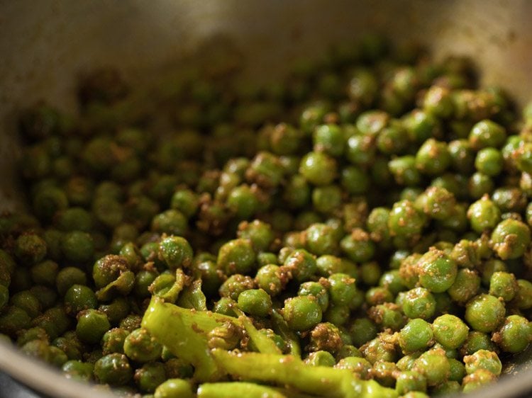 matar ki sabzi recipe, dry green peas recipe