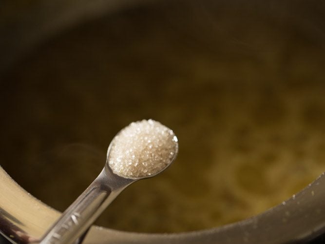 sugar being added.