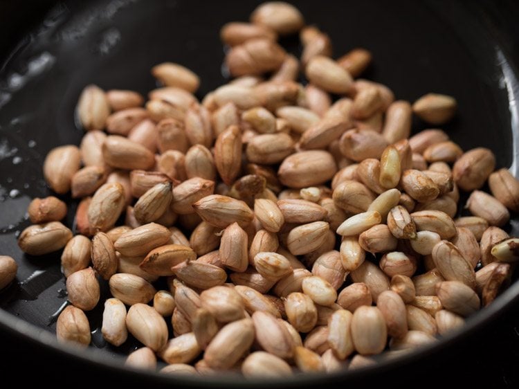 rinsed fresh peanuts for rishi panchami bhaji.