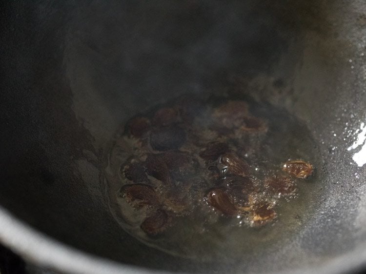raisins added in ghee. 