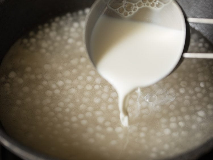milk being poured. 