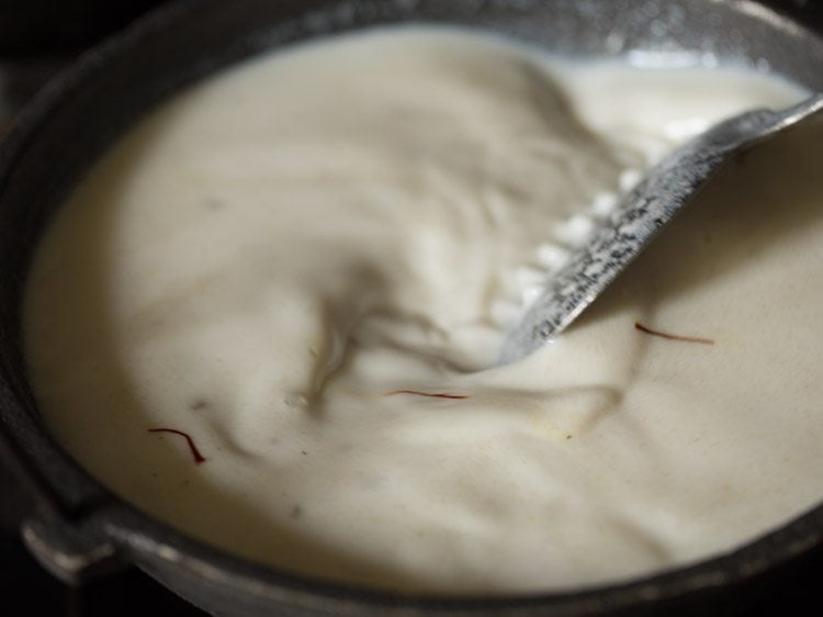 stirring payasam. 