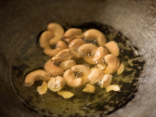 frying cashews in ghee