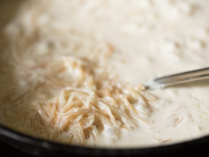 cooked and softened vermicelli strands