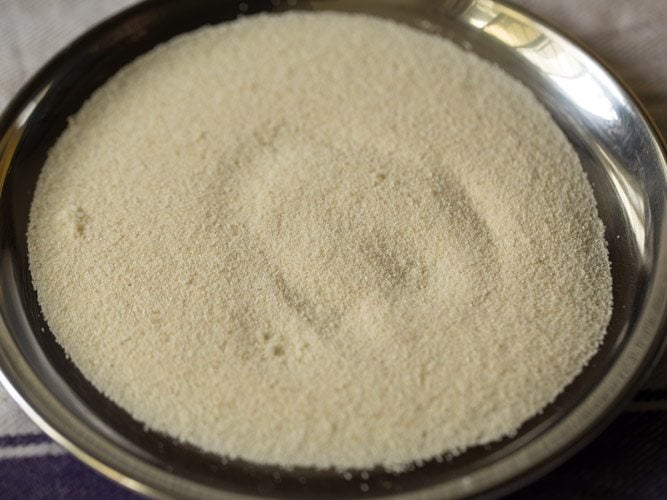 rava (semolina) in a plate