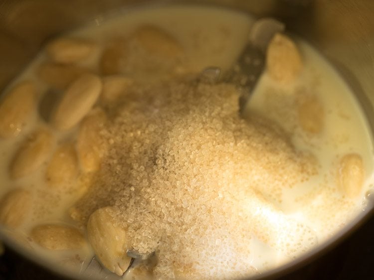 sugar added to grinder jar.