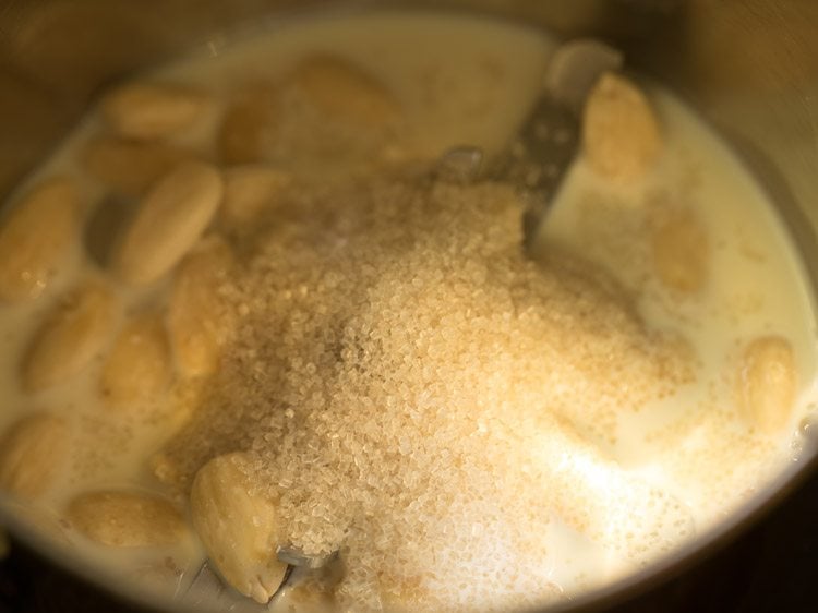 sugar added to grinder jar. 