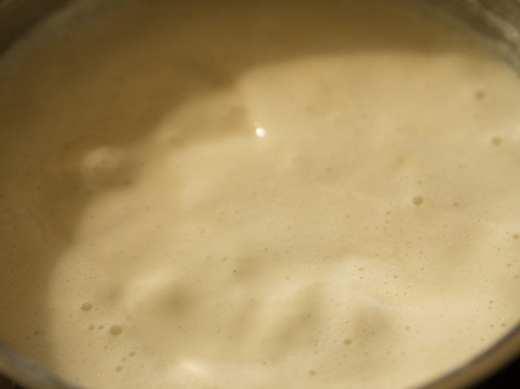 kheer coming to a boil.
