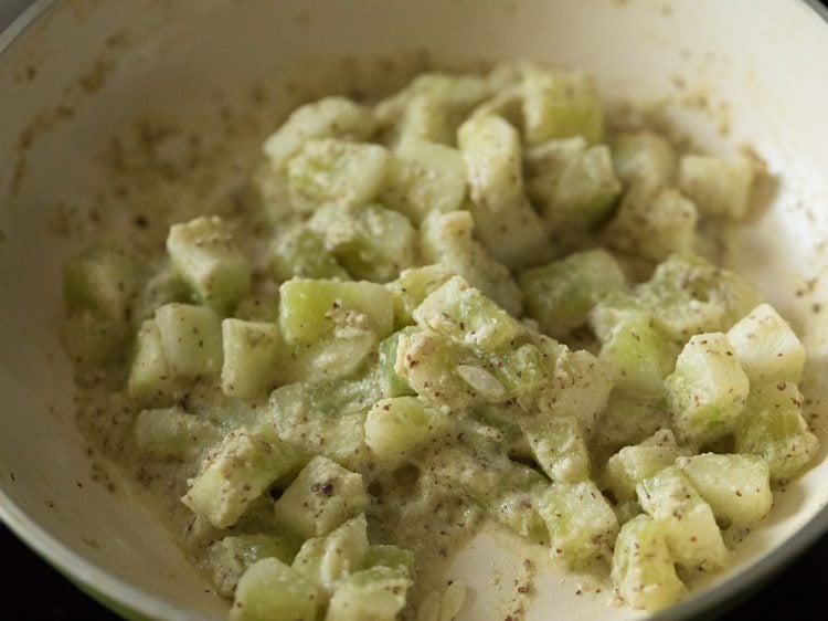 making cucumber pachadi recipe