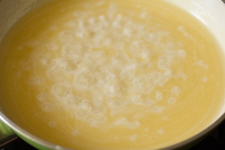 egg free sponge ingredients simmering on the stove