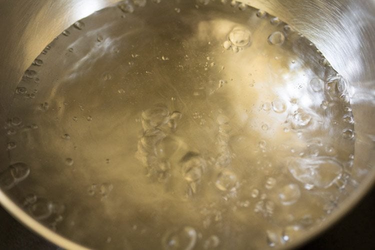 boiling water in a pan