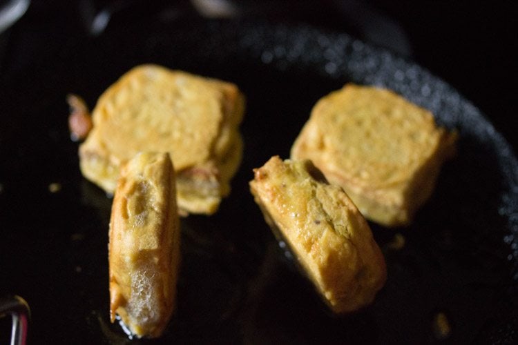 frying potato bread pattice till evenly golden and crisp from both sides and the edges. 