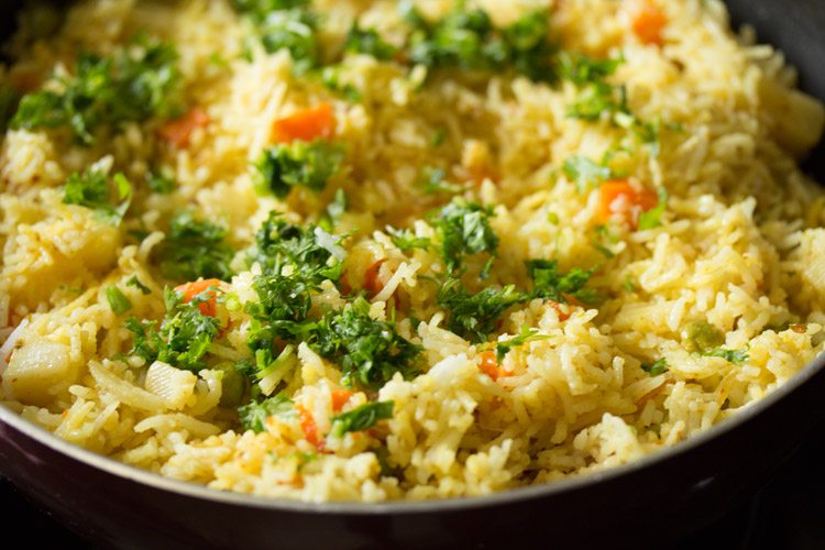 masala fried rice recipe, indian style veg masala fried rice