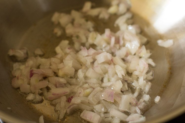 onions in oil in a pan