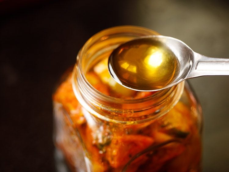 sesame oil added in the jar. 