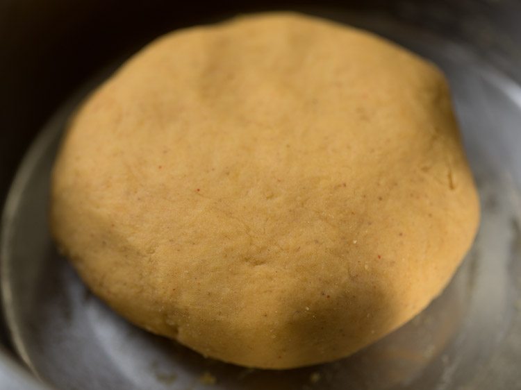 flour mixture kneaded to a smooth dough for omapodi recipe. 