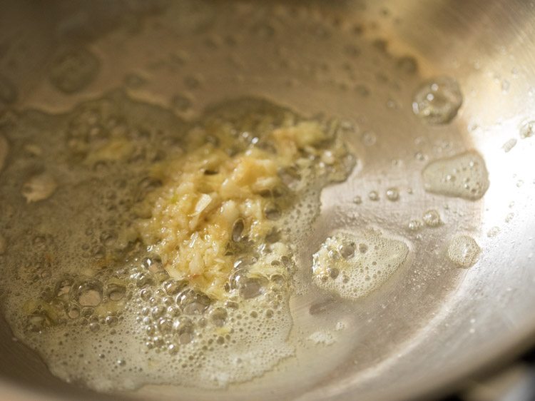 sautéing ginger-garlic paste in butter. 
