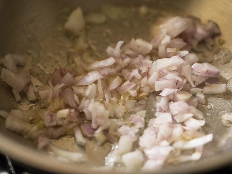 finely chopped onions added to the pan. 