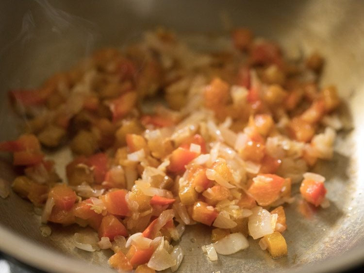 sautéing onion mixture. 