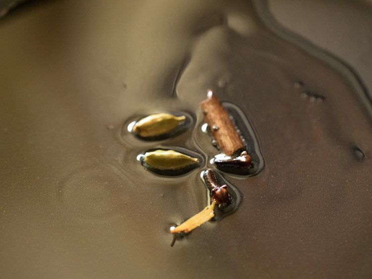 sautéing spices in hot oil. 