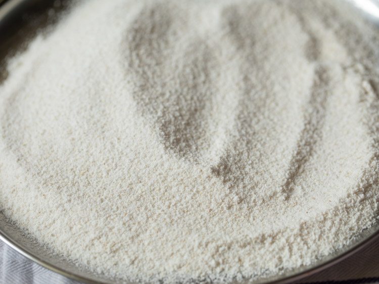 sifted rice flour. 