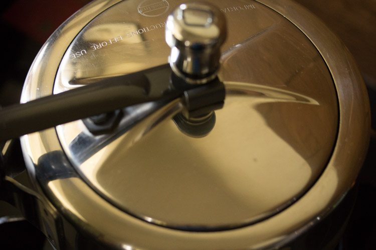 pressure cooking rice and dal for sambar sadam. 