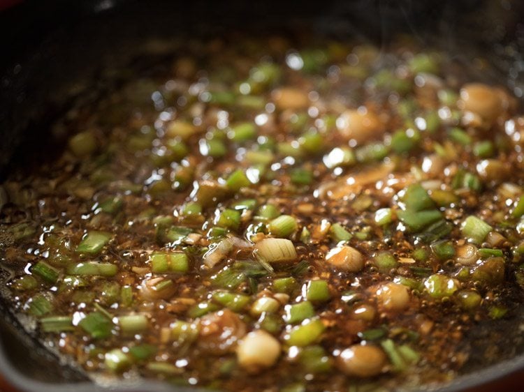 making baby corn manchurian gravy recipe