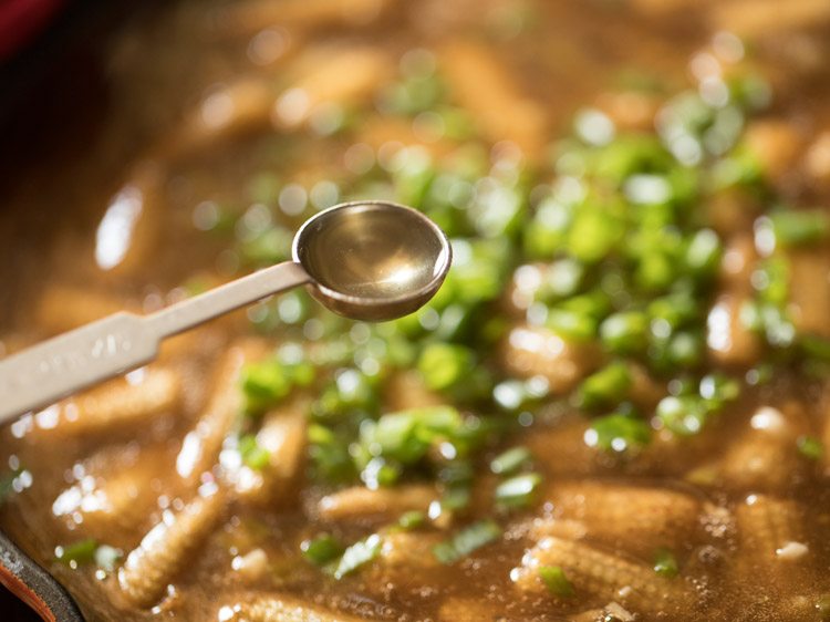 making baby corn manchurian gravy recipe