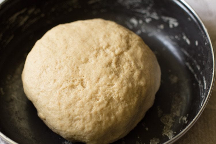 soft, smooth and pliable dough kneaded for cheese naan. 