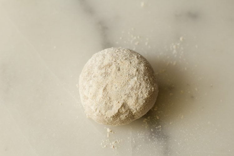 dough ball dusted with flour. 