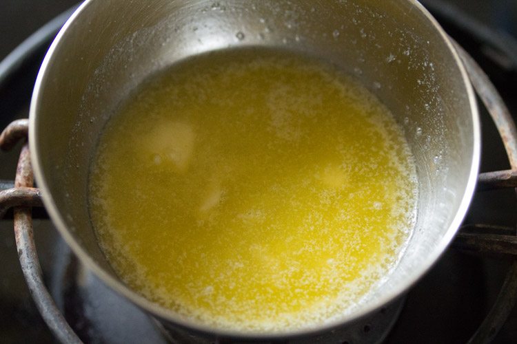 melting butter in a bowl. 
