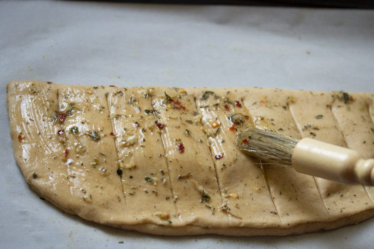 garlic-herb butter brushed on top. 