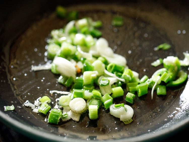 sautéing spring onions. 