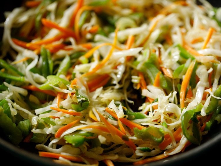 stir frying vegetables. 