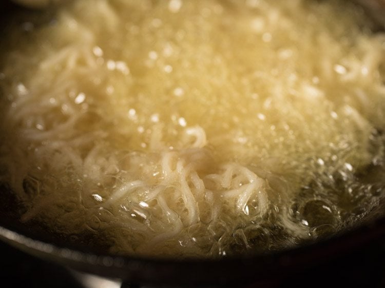 frying noodles till crisp and golden. 