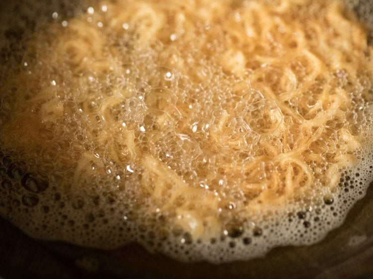 frying noodles till crisp and golden. 