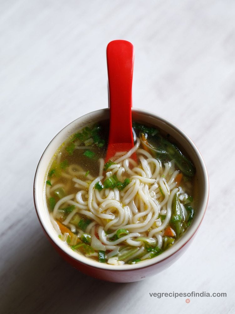 clear veg noodle soup recipe