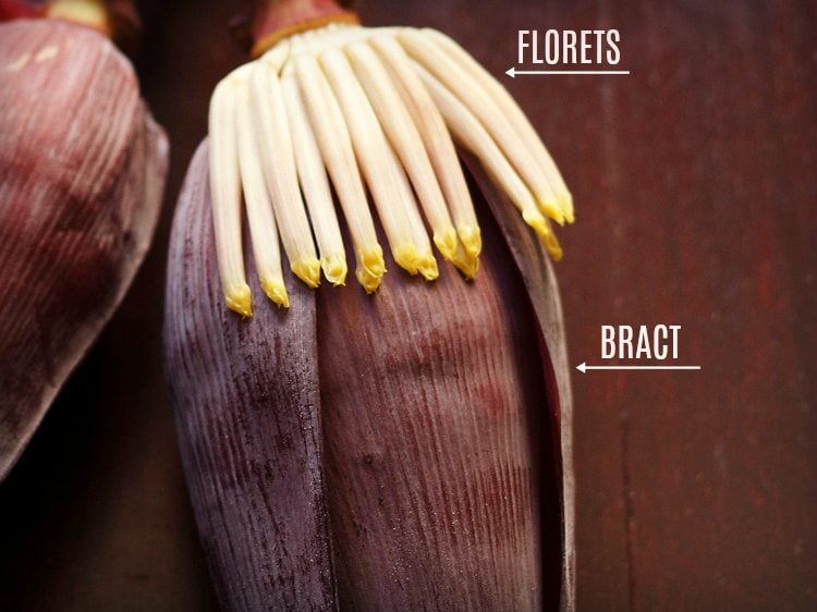 how to clean and cut banana flower