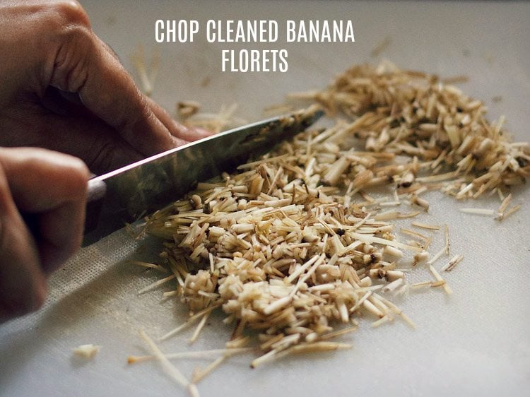 how to clean and cut banana flower