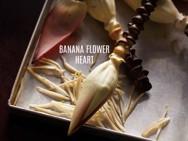 how to clean and cut banana flower