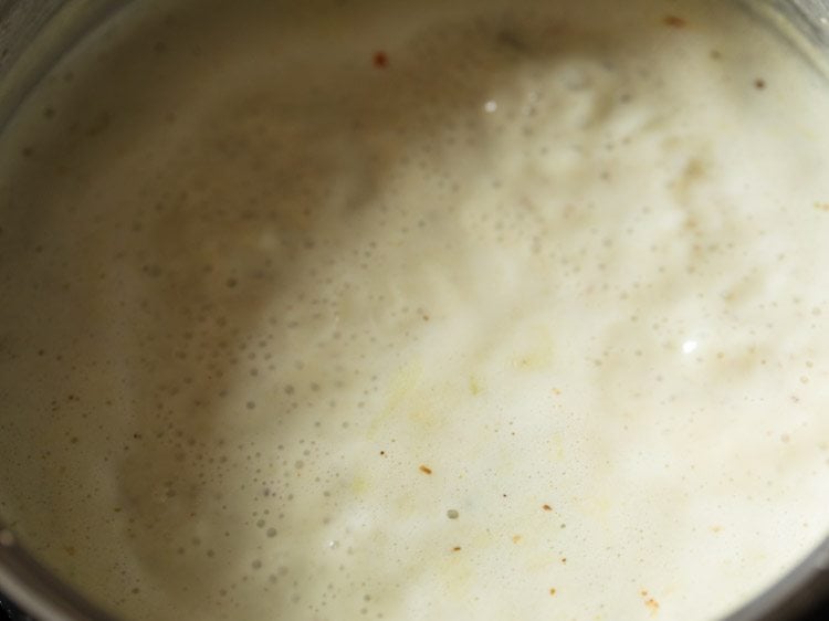 simmering masala milk. 