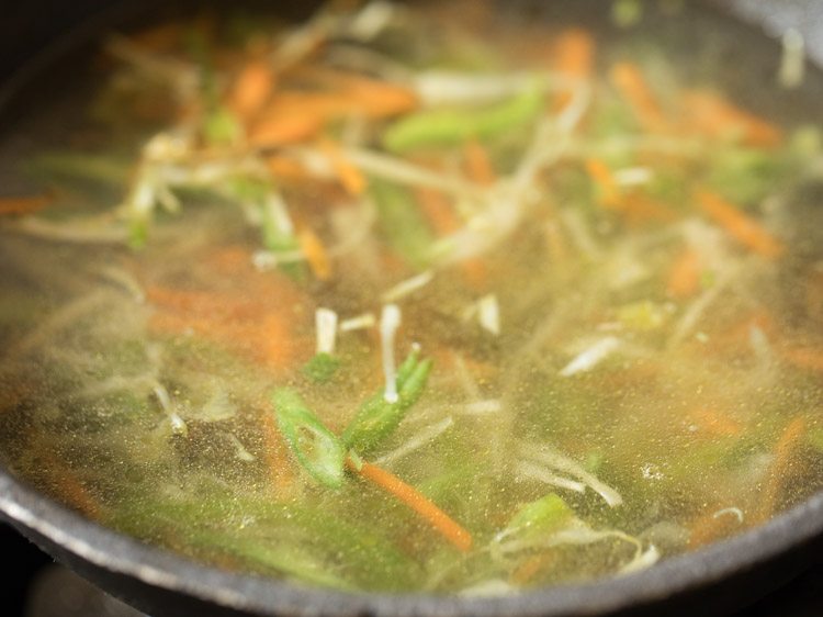 making vegetable noodle soup recipe